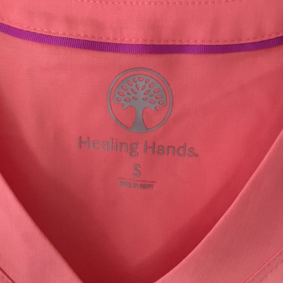 V-Neck Scrub Top, Healing Hands Purple Label, Jill Curved, Small in Melon, NWT - Picture 4 of 12